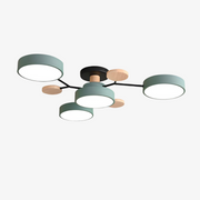 Contemporary Round Iron LED Semi-Flush Chandelier