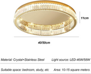 Round Crystal Ceiling Lights in Gold Color