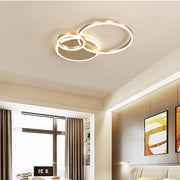 Gold Iron Multi Rings LED Bedroom Ceiling Light