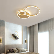 Gold Iron Multi Rings LED Bedroom Ceiling Light