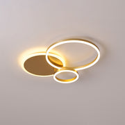 Gold Iron Multi Rings LED Bedroom Ceiling Light