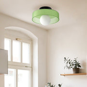 Glass Round Flush Mount Kitchen Flush Ceiling Light