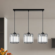 Luxury Multi-lights Glass Black Bedroom Pendant Light