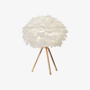 Creative Feather Bedroom White Table Lamps