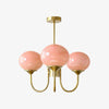 Bubble Pink Glass Marshmallow Chandelier