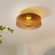 Medieval Glass Corrugated Ceiling Light