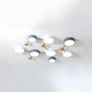 Scandinavian Minimalist Wood Flush Mount LED Ceiling Light