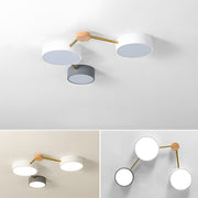 Scandinavian Minimalist Wood Flush Mount LED Ceiling Light