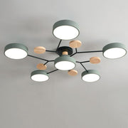 Contemporary Round Iron LED Semi-Flush Chandelier