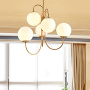 Metal Glass Retro Spherical Chandelier