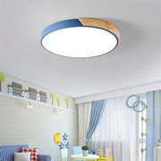 Simple Round Wood LED Dimmable Ceiling Lights