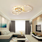 Gold Iron Multi Rings LED Bedroom Ceiling Light