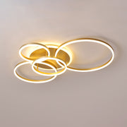 Gold Iron Multi Rings LED Bedroom Ceiling Light