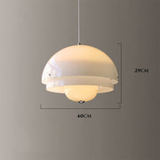 French Mid-Century Bauhaus White Metal Pendant Light