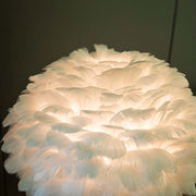 Creative Feather Bedroom White Table Lamps