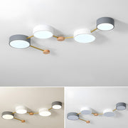 Scandinavian Minimalist Wood Flush Mount LED Ceiling Light