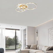 Gold Iron Multi Rings LED Bedroom Ceiling Light