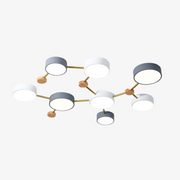 Scandinavian Minimalist Wood Flush Mount LED Ceiling Light