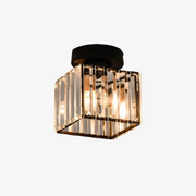 Modern Small Simplicity Clear Striped Glass Shade Ceiling Light