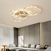 Gold Iron Multi Rings LED Bedroom Ceiling Light