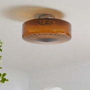 Medieval Glass Corrugated Ceiling Light