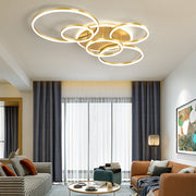 Gold Iron Multi Rings LED Bedroom Ceiling Light