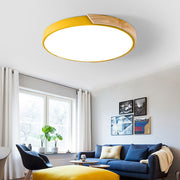 Simple Round Wood LED Dimmable Ceiling Lights