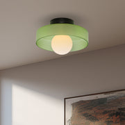 Glass Round Flush Mount Kitchen Flush Ceiling Light