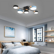 Nordic Multi-circular Wood Flush Mount LED Ceiling Light