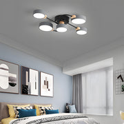 Nordic Multi-circular Wood Flush Mount LED Ceiling Light