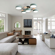 Modern Multi-Heads Iron LED Semi-Flush Chandelier