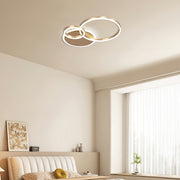 Gold Iron Multi Rings LED Bedroom Ceiling Light