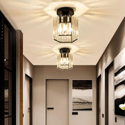 Modern Crystal Hallway Semi Flush Ceiling Light