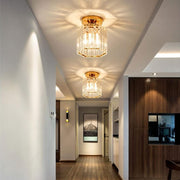 Modern Crystal Hallway Semi Flush Ceiling Light