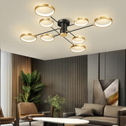 Large Iron Rings Living Room LED Dimmable Ceiling Light