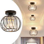 Black Luxury Glass Hallway Mini Ceiling Lighting