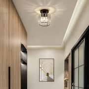 Modern Crystal Hallway Semi Flush Ceiling Light