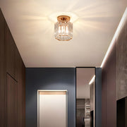 Modern Crystal Hallway Semi Flush Ceiling Light