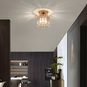 Modern Crystal Hallway Semi Flush Ceiling Light