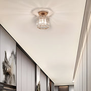 Modern Crystal Hallway Semi Flush Ceiling Light