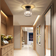 Modern Crystal Hallway Semi Flush Ceiling Light