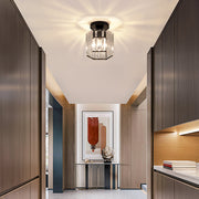 Modern Crystal Hallway Semi Flush Ceiling Light