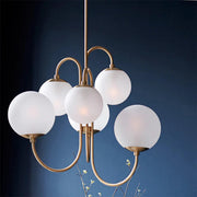 Metal Glass Retro Spherical Chandelier