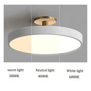 Mid Century Round LED Semi Flush Ceiling Light