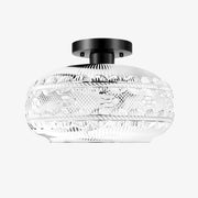 Retro Crystal Semi Flush Mount Bedroom Ceiling Light