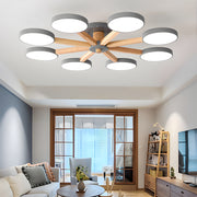 Modern Nordic Wooden LED Ceiling Light for Living Room