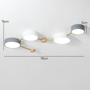 Nordic Modern Multi-Head LED Living Room White Ceiling Light