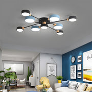 Nordic Multi-circular Wood Flush Mount LED Ceiling Light