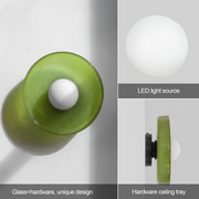 Glass Round Flush Mount Kitchen Flush Ceiling Light