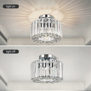 Semi Flush Mount Metal Crystal Ceiling Light